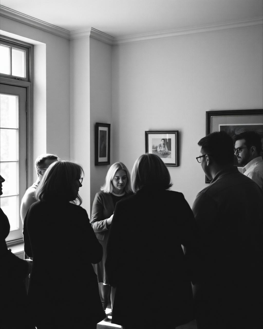 A small circle of practitioners in conversation